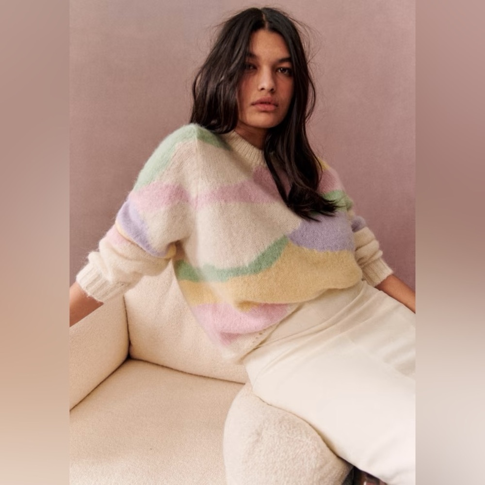 Sezane Pastel Multicolor Sweater